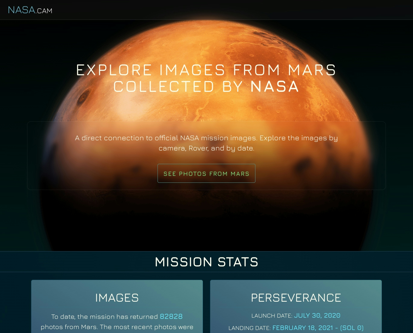 NASA.cam browser preview