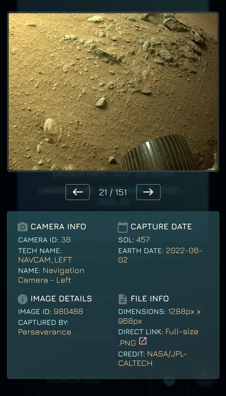 NASA.cam mobile design